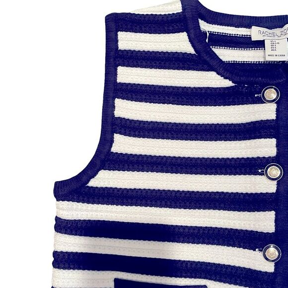 Rachel Zoe Navy and White Knit Vest - Picture 5 of 10